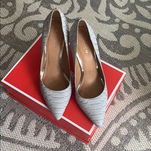 Coach snake skin patterned heels gray size 8